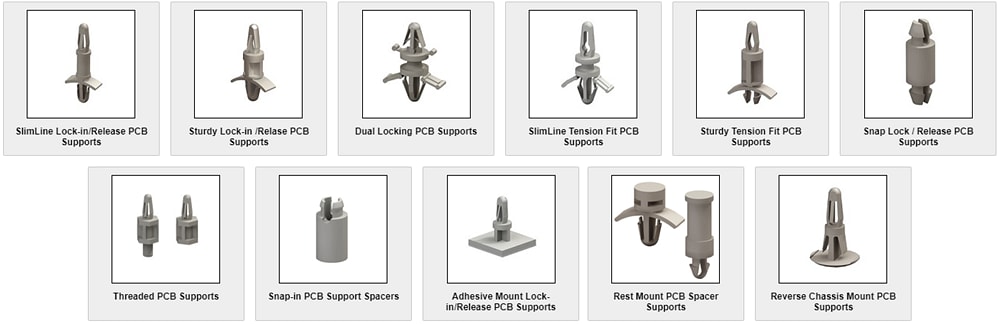Keystone Electronics Insulated PC Spacers & Supports